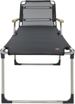 Preview: FIAM® Liegestuhl AMIGO 40+ Schwarz mit Armlehnen/Eschenholz